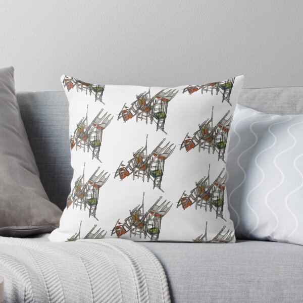 Crazy Stacking Chairs Throw Pillow