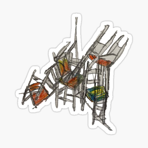 Crazy Stacking Chairs Sticker