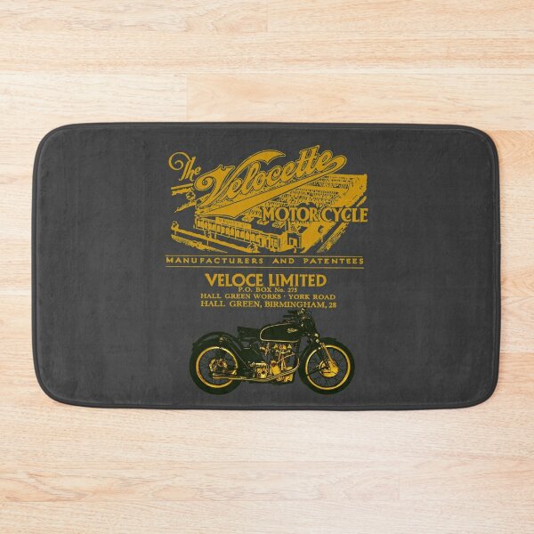 The Gorgeous Velocette Motorcycles Design by MotorManiac Bath Mat