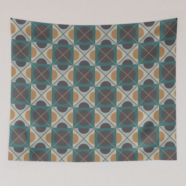 Item preview, Retro geometric design with squares and circles  designed and sold by Clara’s.