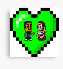 Love in 8-bit: Abed and Hilda (style B) Canvas Print
