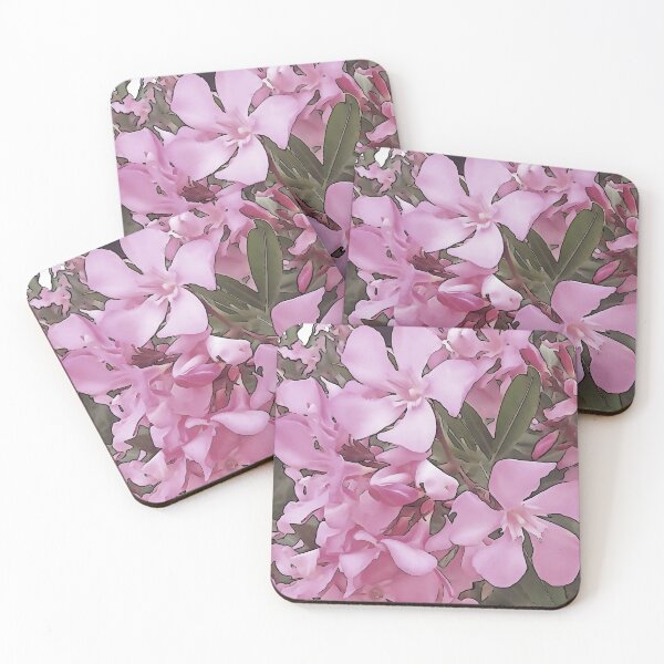 Item preview, Pink Oleander Rose Laurel Black Outline Art designed and sold by taiche.