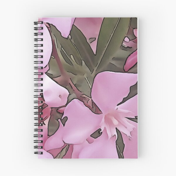 Item preview, Pink Oleander Rose Laurel Black Outline Art designed and sold by taiche.