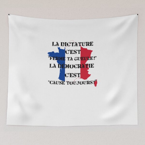 Item preview,  democracy is cause always on a blue map of france designed and sold by metalriffer.