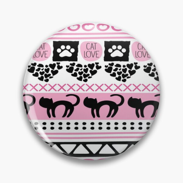 Item preview, Cat Love Ethnic Aztec Style Paws Hearts Cultural Fusion Fashion Wear Pink Feline Patterns  designed and sold by 108dragons.
