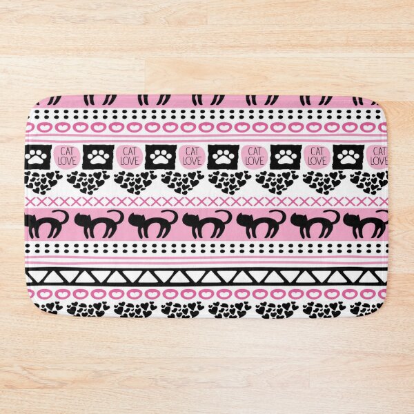 Item preview, Cat Love Ethnic Aztec Style Paws Hearts Cultural Fusion Fashion Wear Pink Feline Patterns  designed and sold by 108dragons.