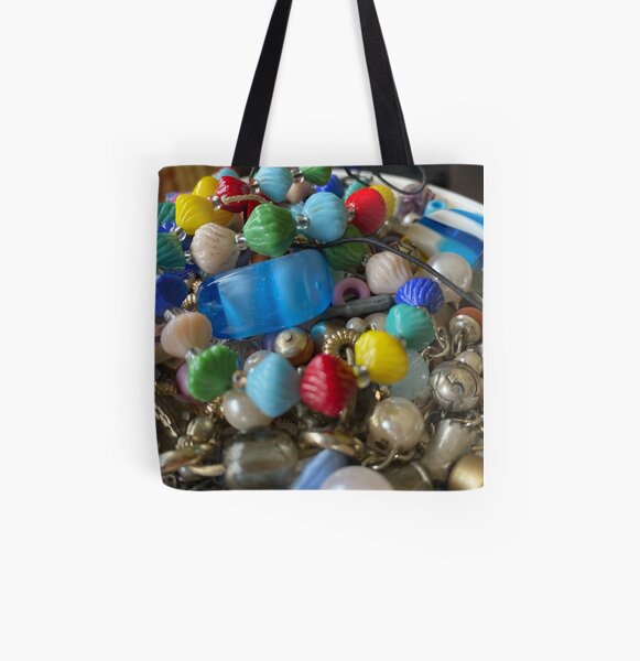 Colourful Bead Pile ‘Looks Like Candy’ All Over Print Tote Bag