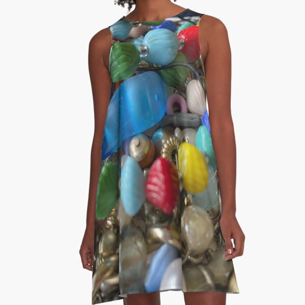 Colourful Bead Pile ‘Looks Like Candy’ A-Line Dress