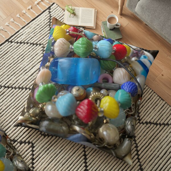 Colourful Bead Pile ‘Looks Like Candy’ Floor Pillow