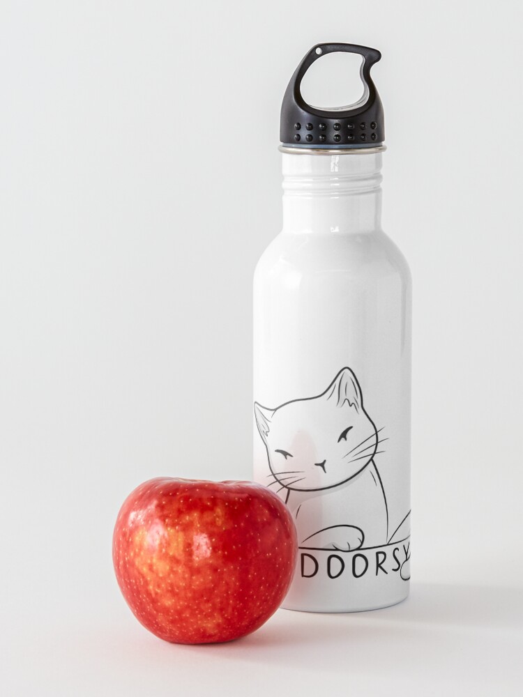 Alternate view of Indoorsy little white cat Water Bottle