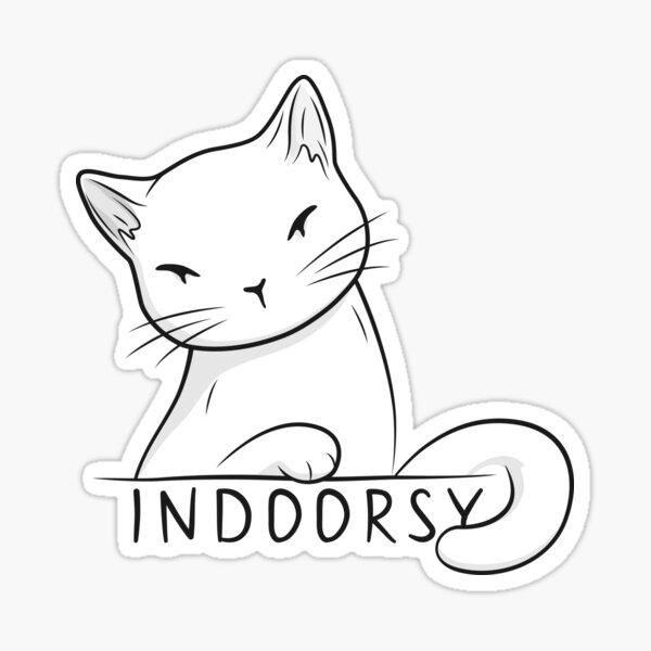 Indoorsy little white cat Sticker