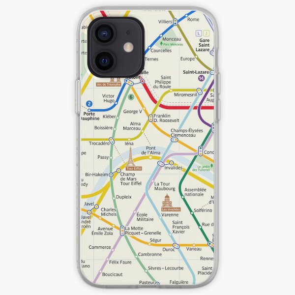 The New Paris Metro Map iPhone Soft Case
