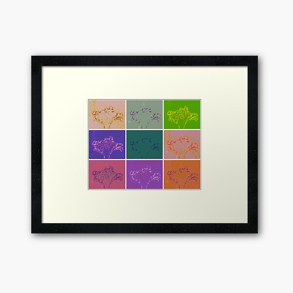 Vase of Flowers Pop Art #16 Designed & Created by © Janet Watson Art Framed Art Print