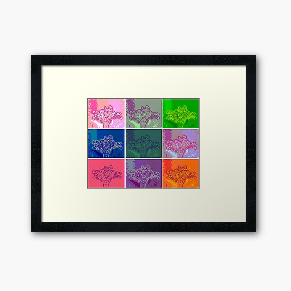 Vase of Flowers Pop Art #17 Designed & Created by © Janet Watson Art Framed Art Print