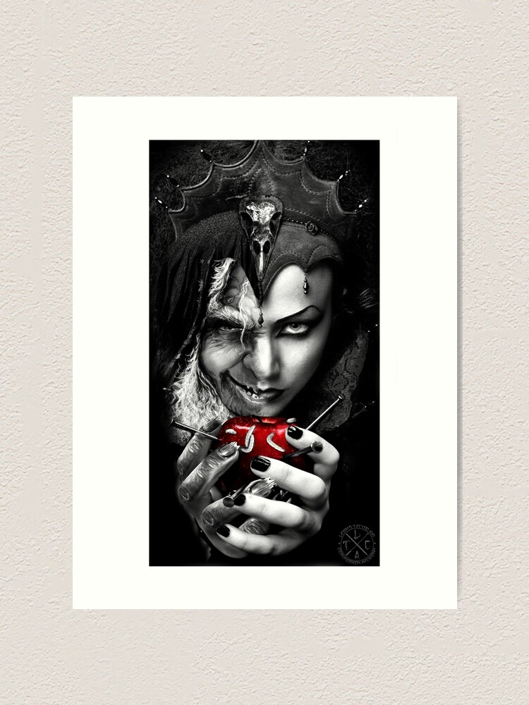 Half Face Evil Queen Snow White Art Print By Leighstca Redbubble