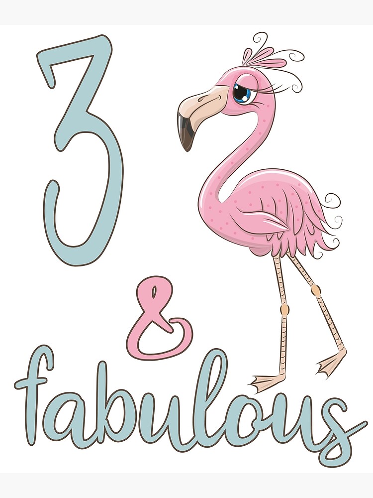 3rd Bday Girl Gift Fabulous Flamingo Years Old Toddler Birthday