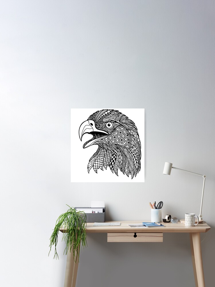 Eagle's Head Zentangle | Poster