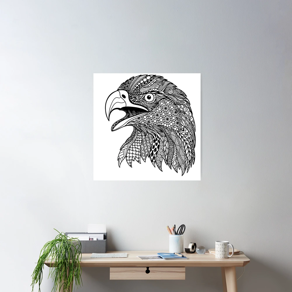 Eagle's Head Zentangle | Poster