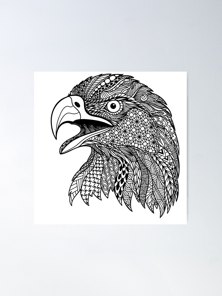 Eagle's Head Zentangle | Poster