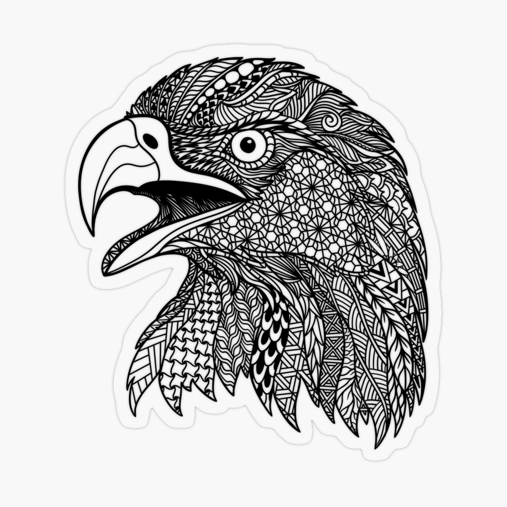 Eagle's Head Zentangle | Poster