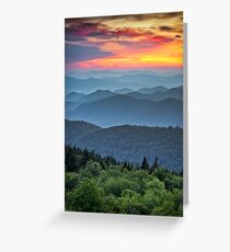 Blue Ridge Parkway Sunset - The Great Blue Yonder Greeting Card