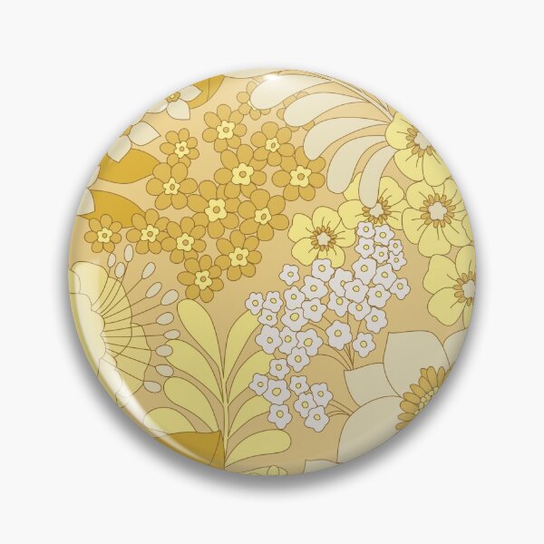 Item preview, Yellow, Ivory & Brown Retro Floral Pattern designed and sold by Eyestigmatic.