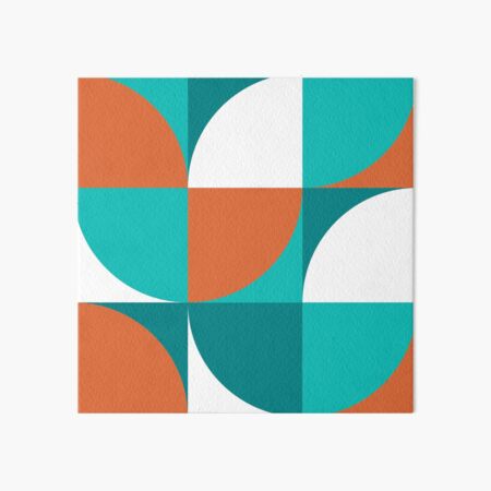 Item preview, Retro squares Orange Teal White Aqua Turquoise Blue  designed and sold by Delinda Graphic Studio.