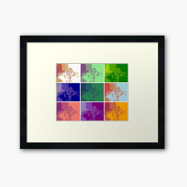 Vase of Flowers Pop Art #20 Designed & Created by © Janet Watson Art Framed Art Print