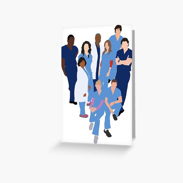 Greys Anatomy Character Silhouette Greeting Card