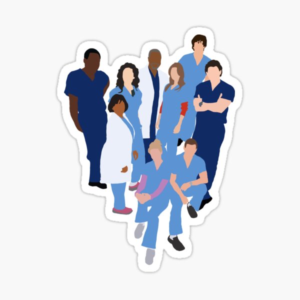"Greys Anatomy Character Silhouette" Sticker by carowilson | Redbubble