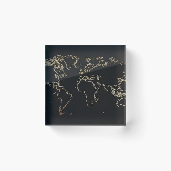 Item preview, Gold World Map designed and sold by NathanNoye.