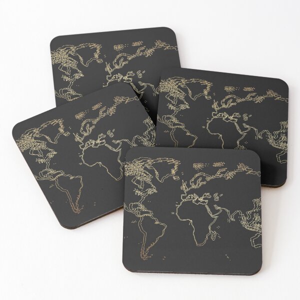Item preview, Gold World Map designed and sold by NathanNoye.