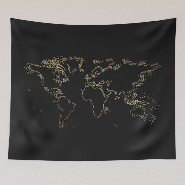Item preview, Gold World Map designed and sold by NathanNoye.