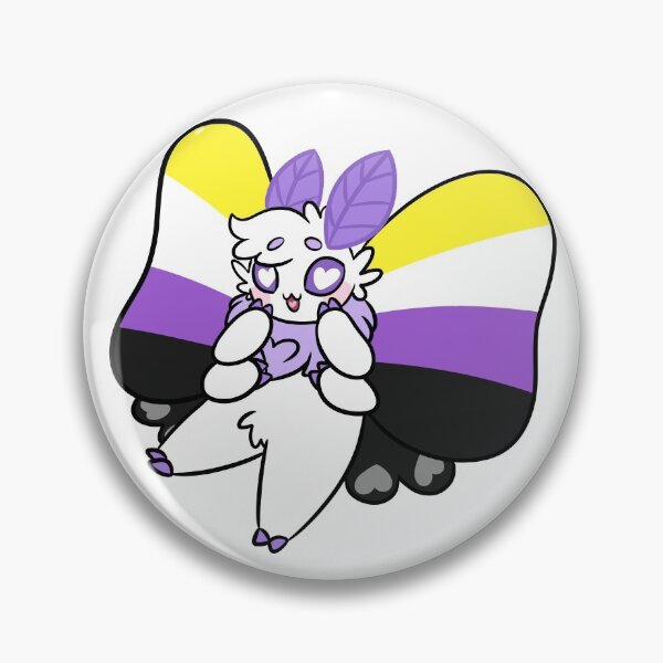 Item preview, nonbinary pride moth  designed and sold by Megan Spelthan.