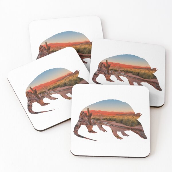 Item preview, Armadillo Silhouette Desert landscape Cutout designed and sold by nickp1480.