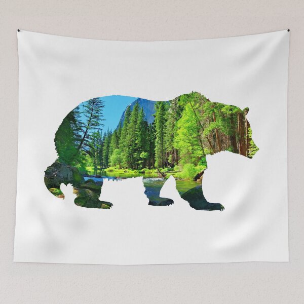Item preview, Bear Silhouette Green Forest Cutout designed and sold by nickp1480.