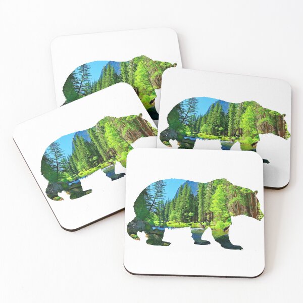 Item preview, Bear Silhouette Green Forest Cutout designed and sold by nickp1480.