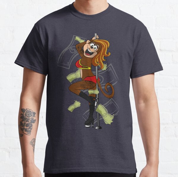 Sexy Pole Dancing Monkey Funny and Cute Cartoon Classic T-Shirt