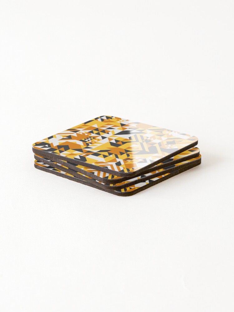 Thumbnail 4 of 5, Coasters (Set of 4), Colorful geometric triangular pattern designed and sold by FETtees.
