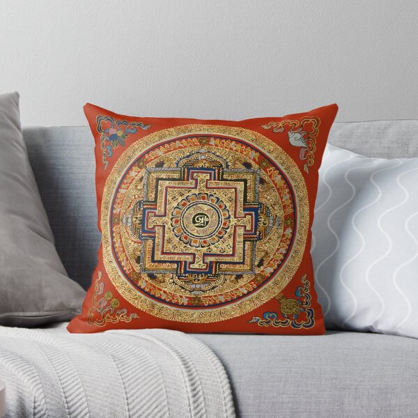 TIBET, Tibetan, Mandala. Throw Pillow