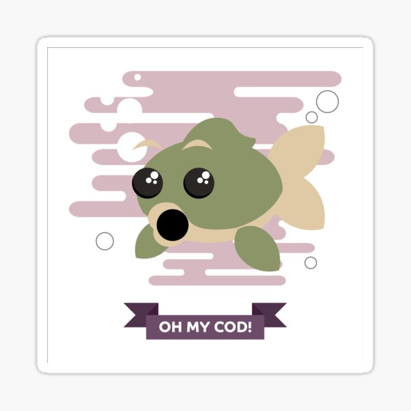 Oh My Cod Funny Fishing Pun Design - Cod - Sticker