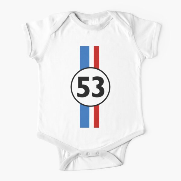 Herbie 53 Classic Racing Car 1963 Circle Logo #2 Short Sleeve Baby One-Piece