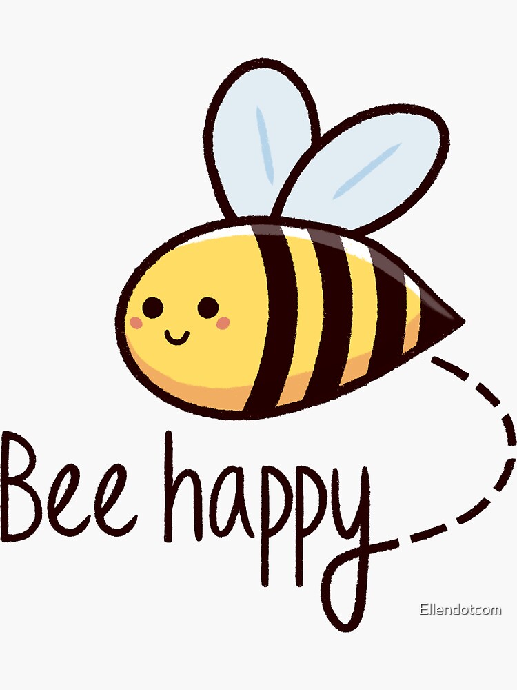 Cute bee with white flower cartoon bee gifts' Sticker