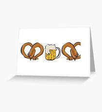 Pretzel Dog & Beer Greeting Card
