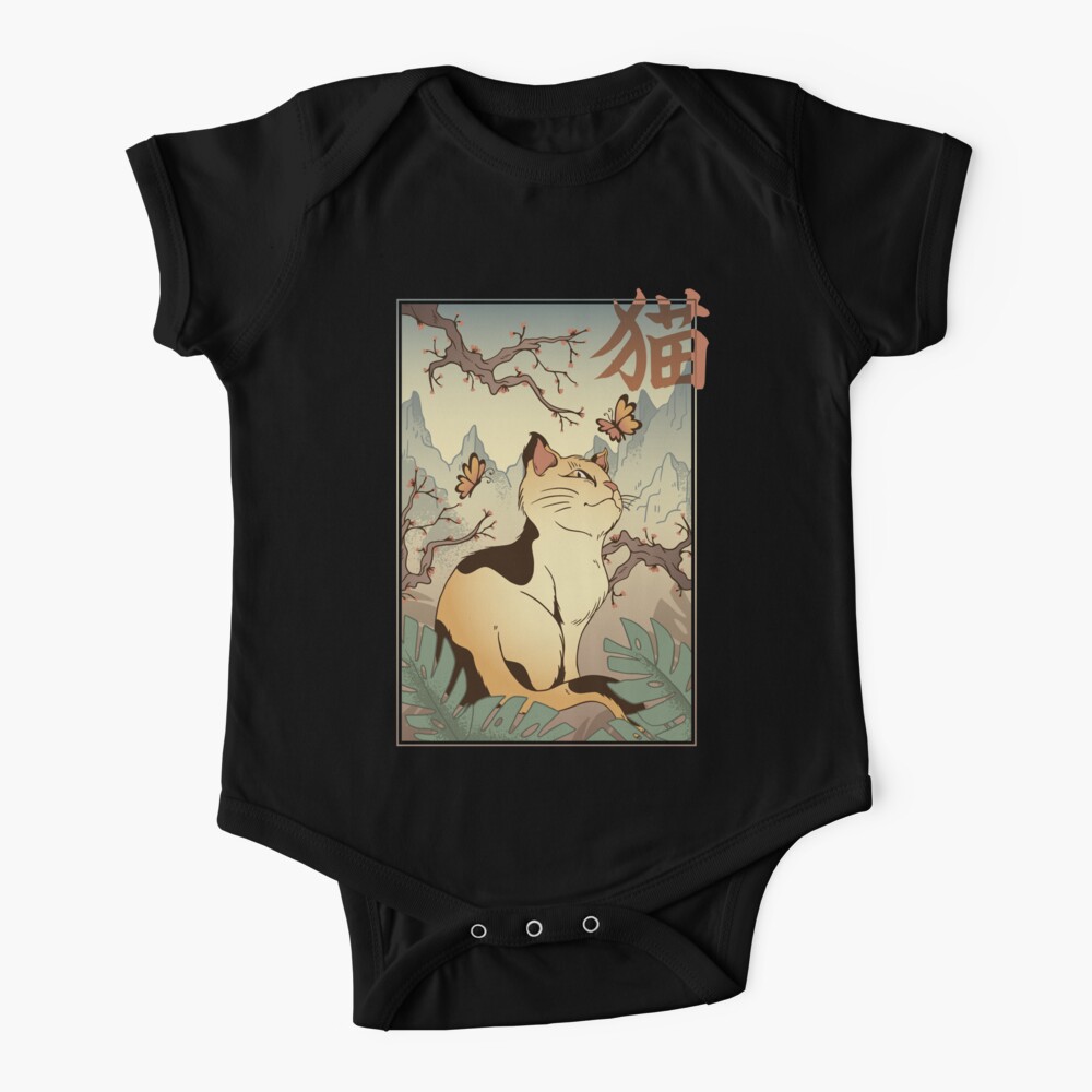 Edo Cat Japanese Style Baby One Piece By Ibruster Redbubble