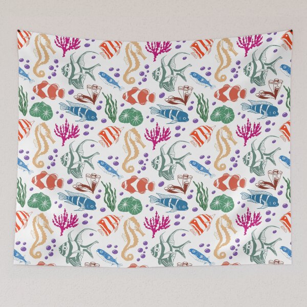 Item preview, pretty sea fishes and corals pattern designed and sold by AsyaTury.