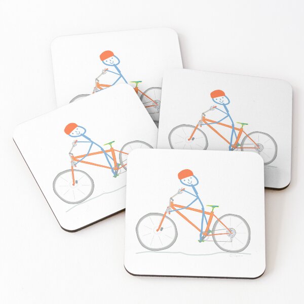 Item preview, Bicycling stick figure sport leisure fun designed and sold by KlareLinie.