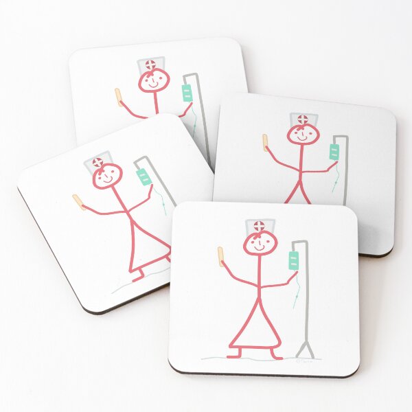 Item preview, Nurse stick woman stick figure work care health helper designed and sold by KlareLinie.