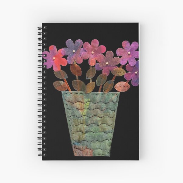 Purple Shimmer Flowers in Vase Spiral Notebook