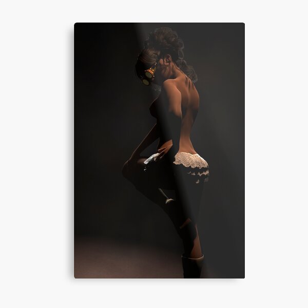 Chantilly - Steampunk Burlesque Render Metal Print